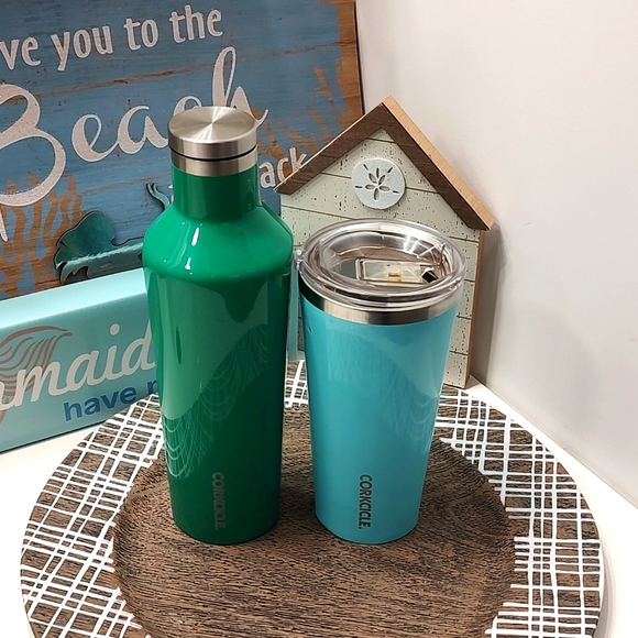 💙 GUC Corkcicle Brand Bundle Stainless Steel Insulated Thermos Bottles, 16/12 - Picture 1 of 6